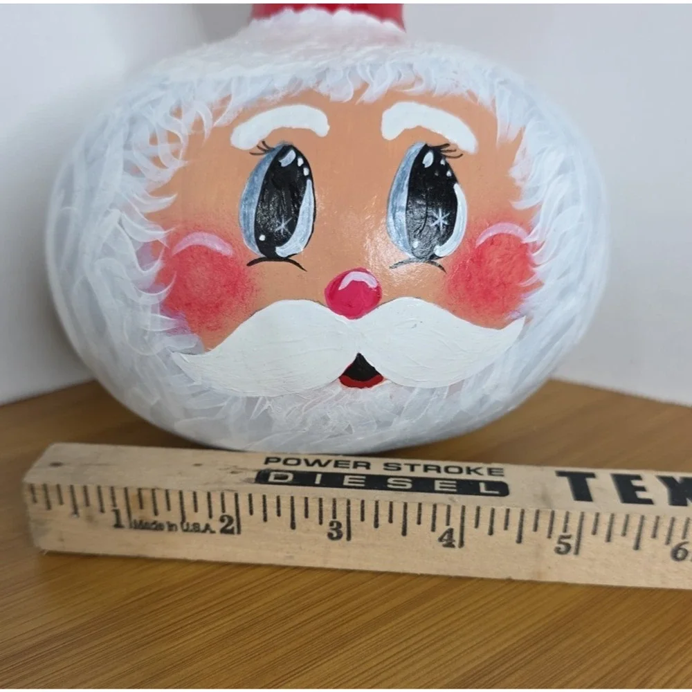Hand Painted Gourd Santa Claus Christmas‎ Decor Folk Art 9